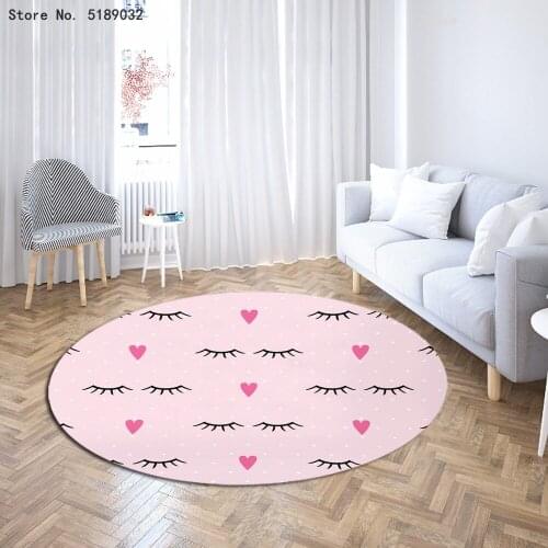 Girly Eyelashes Round Carpet Lovely Area Rug Bathroom Carpet Hallway Doorway Mat Bedroom Living Room Carpet Decor Floor Mats