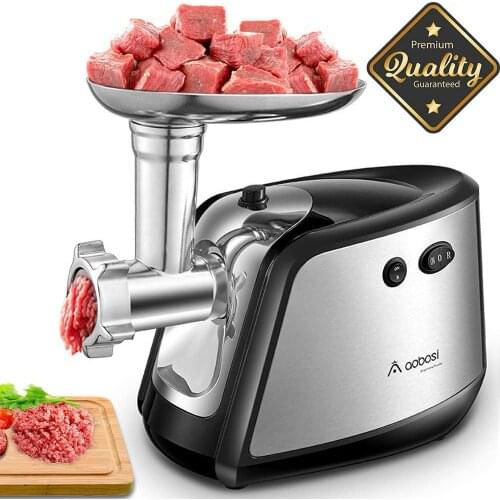 Aobosi Electric Meat Grinder Meat Mincer 3-in-1 Stainless Steel With 3 Grinding Plates Sausage Maker Kit Attachment Food Grade M