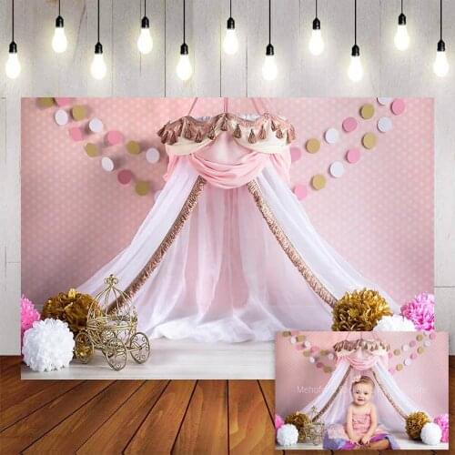Mehofond Photography Background Pink Tent Polka Dot Girl Princess Birthday Party Child Backdrop Photo Studio Photozone Photocall