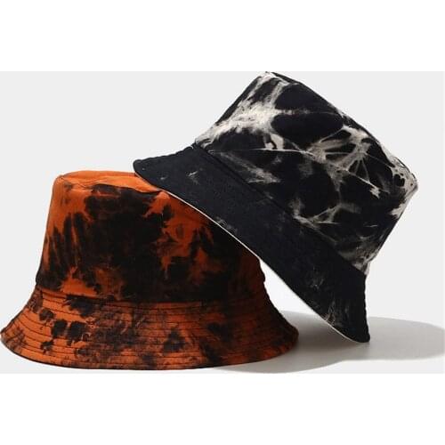Tie Dye Cap Bucket Hat Reversible Fisherman Hat Colorful Graffiti Printed,Casual Travel Beach Bucket Sun Hats for Men Women Teen