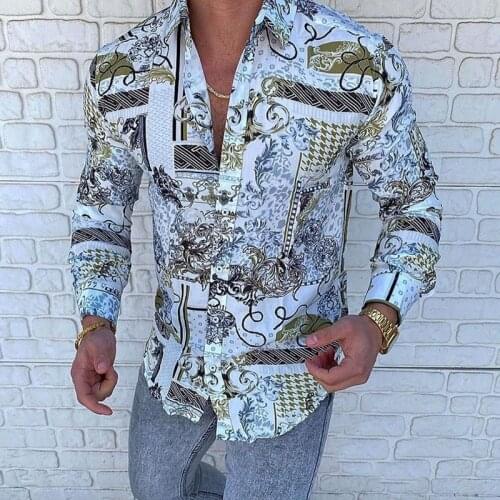 New Hawaiian Oversize Shirt For Men Printed 2021 Summer Loose Sleeve Button Brand Shirt Beach Streetwear Casual vintage Men Tops