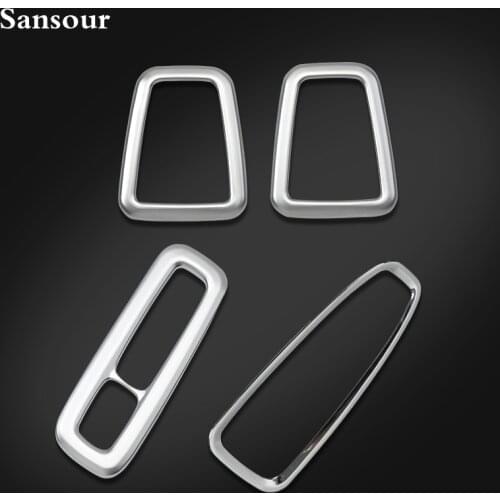 Sansour Interior For Volvo XC90 2016 ABS Stainless Steel Gear Shifter Box Decoration Molding Trim 1 Pcs