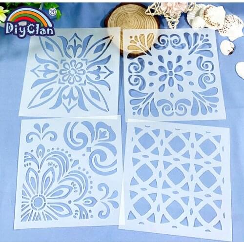 Geometric Painting Cake Stencils Cupcake Decorating Template DIY Hollow Fondant Powdered Sugar Sieve Spray Flower Template