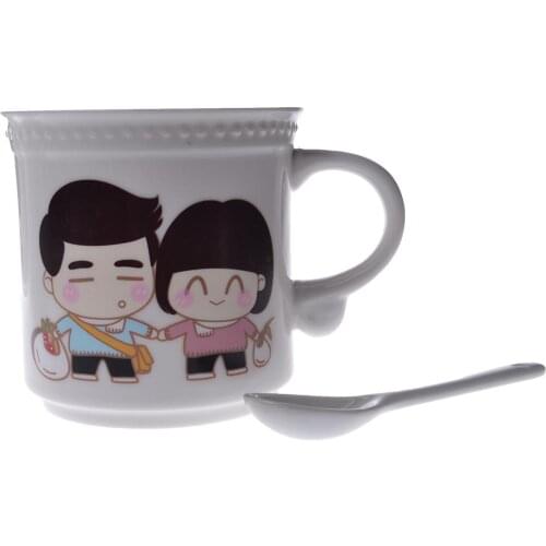 SGZC Creative Valentines Day Gift Lovers Bone china Color-changing Mug Cup