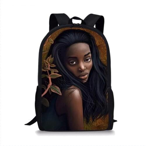 Young Afro American Girls for Students Backpack Teenagers Backpack Travel Package Shopping Shoulder Bag Women Mochila