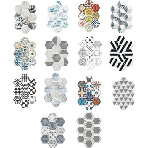 10 Pcs Floor Stickers Tile Anti Slip Self Adhesive Waterproof Wall for Kitchen Bathroom Bedroom Renter Laminate Linoleum