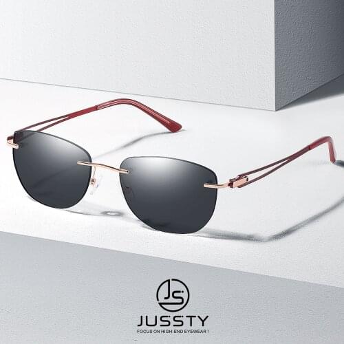 Rimless Cat Eye Prescription Sunglasses Women Polarized Progressive Multifocal Sun Glasses For Women Optical Myopia Bifocal 2021