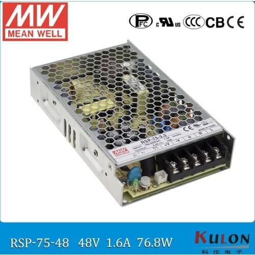Original MEAN WELL RSP-75-48 48V 1.6A 75W Power Supply Meanwell ac-dc 48V power supply with PFC function