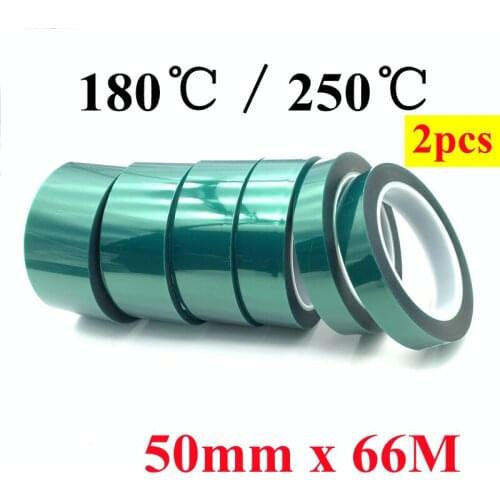 50mm x 66m Green PET Film Tape High Temperature Heat Resistant PCB Solder Plating Spray Paint Insulation Protection