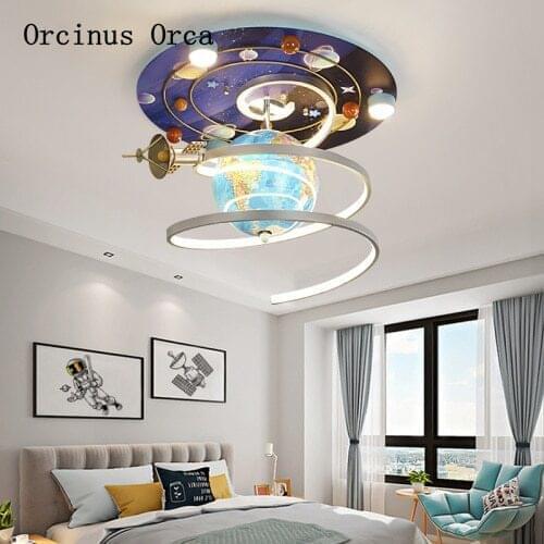 Cartoon creative space star ceiling lamp boy bedroom childrens room lamp astronomical globe ceiling lamp