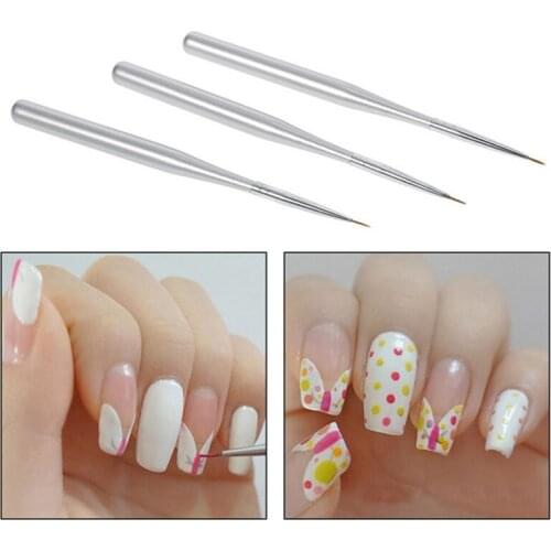 3pcs/set Professional Nail Liner Brush Drawing Painting Acrylic Nail Art Brush Set for UV Gel Builder Nail Brushes for Brush