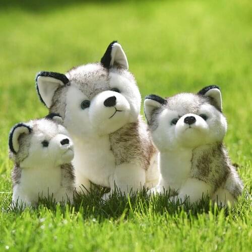 Lifelike Simulation Cute Husky Puppy Dog Soft Plush Doll Sleeping Toy Children Kids Gift Home Decoration