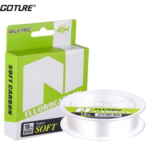 Goture 100Yds Fishing Line Sink Fast Monofilament Leader Lines for Carp Fly Lure Fishing 100% Fluorocarbon Line Fishing Tackles