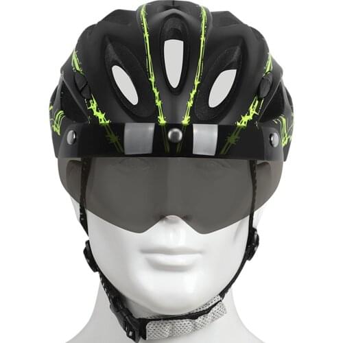 MTB Bike Helmet Breathable Road Ultralight Pattern Bicycle Men Women Helmet Goggles Integrally Molded Cycling Helmets