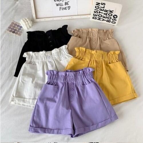 Girls Shorts Big Children Clothing in Summer Thin Section 2021 New Girl Wear All-match Foreign High-waist Short Pants
