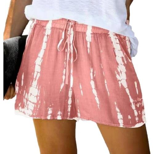 Shorts Women Summer fashion Tie Dye Shorts Pockets Stripe Cotton Women Comfy Drawstring Shorts for Club Womens Clothing 2021