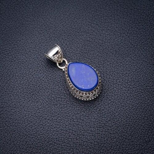 StarGems Natural Lapis Lazuli Handmade 925 Sterling Silver Pendant 1.5" E4013