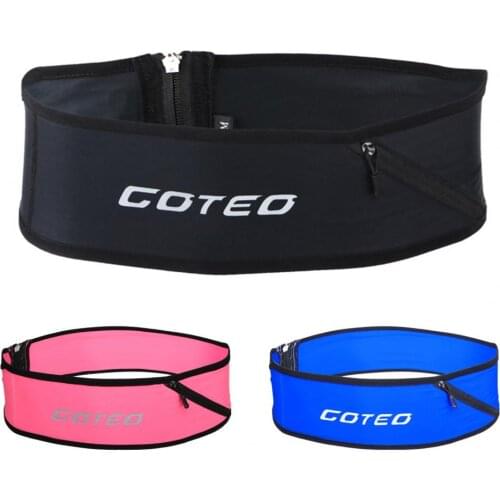 Reflective Waist Pack Lock Zipper Elastic Breathable Waistbag Multi Pockets Ultra-thin Sport Waistbag With Keychain for Running