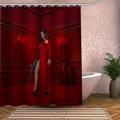 Nikita Shower Curtain Eco-friendly Modern Fabric polyester Custom Bath Curtains Home Decor Curtains