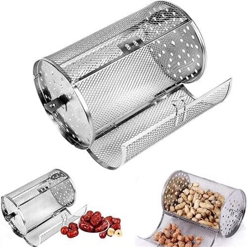 360 Degree Rotatable Stainless Steel Rotisserie Oven Basket For Roasting Baking Nuts Coffee Beans Peanut Bbq Grill Roaster