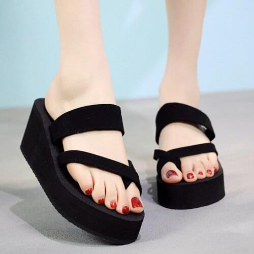 Korean Style Outer Wear Non-Slip Slippers Female Summer Slope With Simple Student Sandals Fashion Temperament Beach Flip Flops