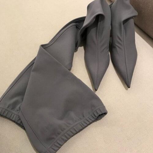 Tide Thigh High Boots Women Sock Botas Mujer Over The Knee Botines Mujer 2020 High Heels Shoes Women Sexy Elastic Bota Feminina