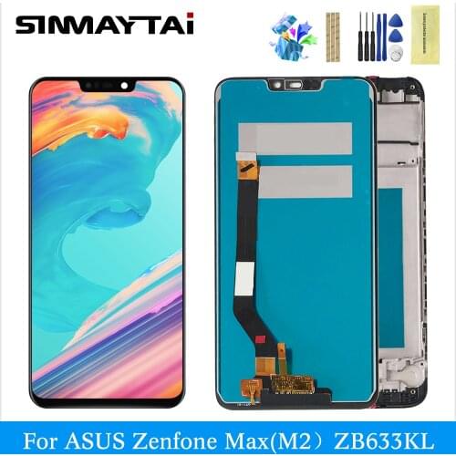Original sinmaytai For 6.26" ASUS Zenfone Max M2 ZB633KL LCD Display Screen +Touch Panel Digitizer Replacement
