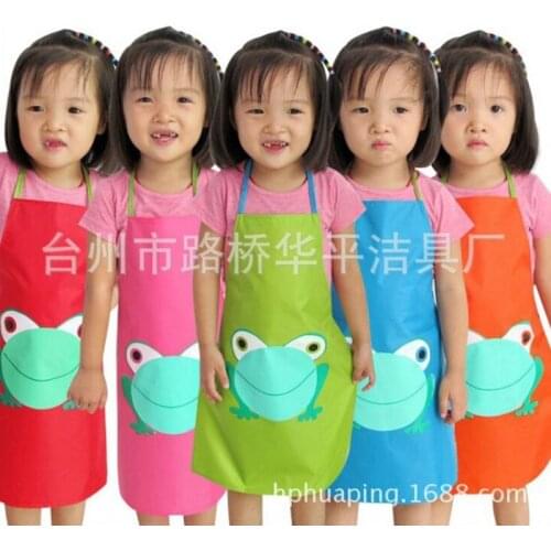 1 Piece Hot Sale New Loverly Lovely Frog Children Kitchen PVC Apron Waterproof Durable Home Health Clean Drawing Cloths