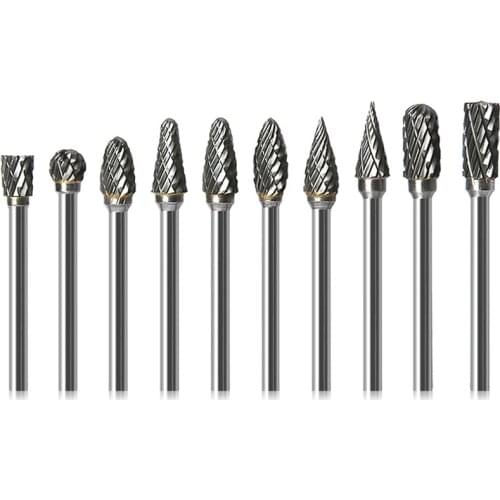 Tungsten Carbide Rotary File hard alloy rotary bur Drill Bit engraving cutter 3x6mm shank Grinding Head For Drill Bits