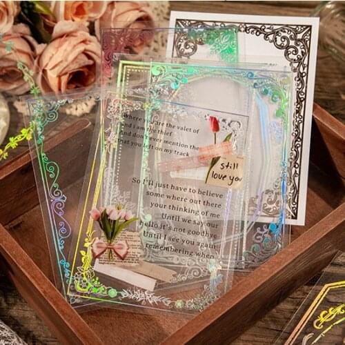 10PCS/LOT Romantic Floral Frames Theme Decoration Paper Card+PVC Card DIY Journal Diary Scrapbooking Supplies