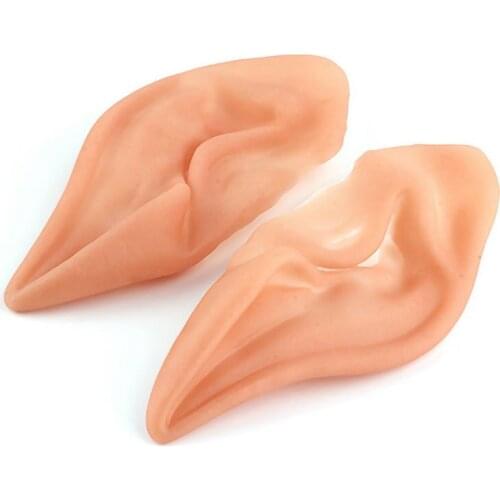 100Pair Latex Fairy Pixie Elf Ears Cosplay Accessories LARP Halloween Party Latex Soft Pointed Prosthetic Tips Ear