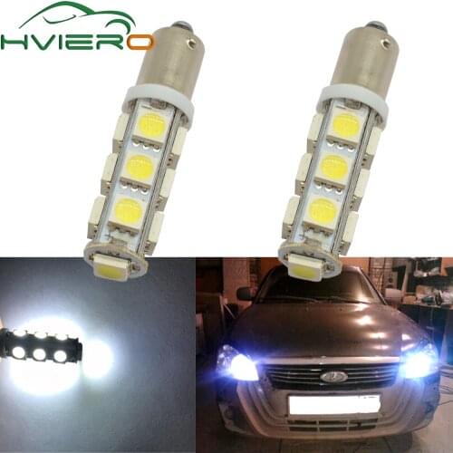 2X T11 Ba9s T4W 5050 13smd White Auto Auto Led Marker Lamp License Plate Light Festoon Dome Lamp Door Bulb Dc 12v Parking Wedge