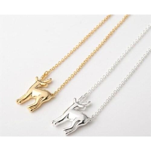 5PCS Christmas Deer Elk Necklace Cute Animal Bambi Moose Fawn Alpaca Reindeer Antler Necklace Snape and Lily Patronus Necklaces