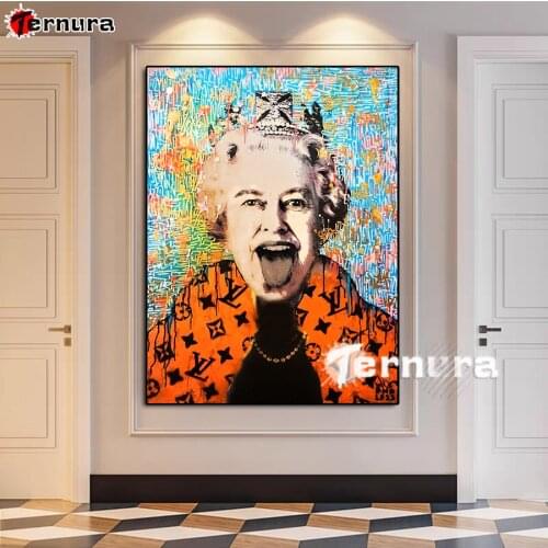 5D DIY Diamond Painting Her Majesty Queen Elizabeth II Cross stitch Kit Full Square Drill Embroidery Elegant woman Mosaic Decor