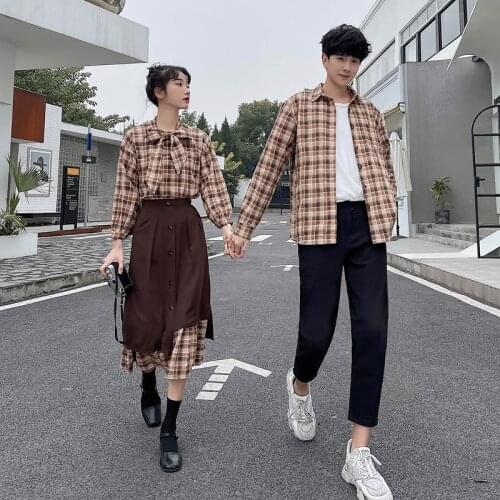 803# Real shoot 2021 new lovers wear fashion show thin temperament preppy couples clothes couples clothing