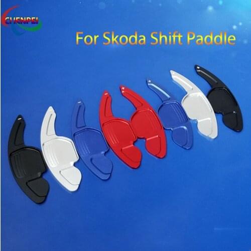 2pcs Aluminum Car Steering Wheel Shift Paddle Extension Shifter For Skoda Octavia RS Interior Accessories