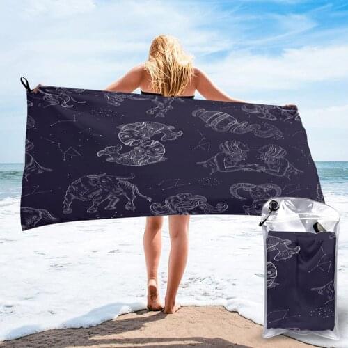 Bathing Towel Realistic Zodiac Bath Wearable Towel Dress Fast Drying Beach Spa Magical Nightwear Sleeping