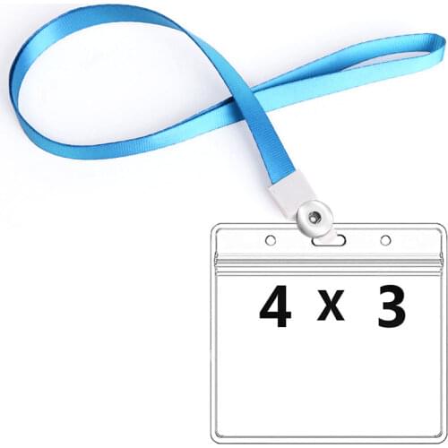 CDC Vaccination 4 X 3 inch waterproof card holder and 90cm lanyard 18mm Snap Button Necklace DIY Jewelry MF3003