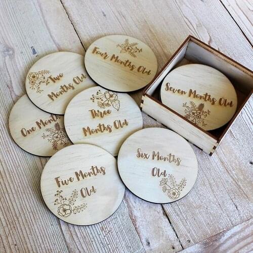 Wooden Monthly Milestone Plaques, Newborn Photography Props, New Baby Gift, Baby Shower Gift , Welcome baby