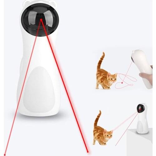 Cat Laser Toys Automatic Interactive Pet Rotating LED Laser Point Toy Adjustable USB/Battery Charging Pet Training Chaser Toy