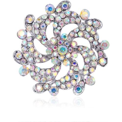 Cute Rhinestone Flower Rhinstone Brooches For Women Badges For Clothes Jewelry Collar Pins Gifts Accessories For Friends
