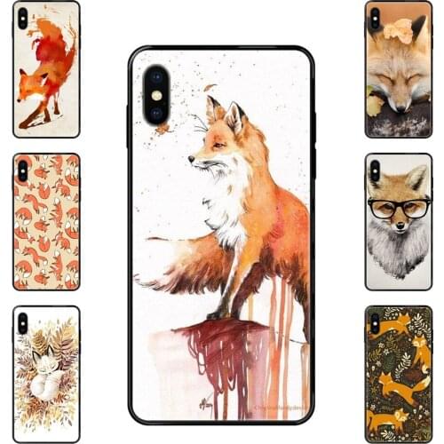 Mr Fox With Glasses Mobile For Galaxy Note 4 8 9 10 20 Plus Pro J6 J7 J8 M30s M80s Ultra J600 J730 J810 Black Soft TPU Phone