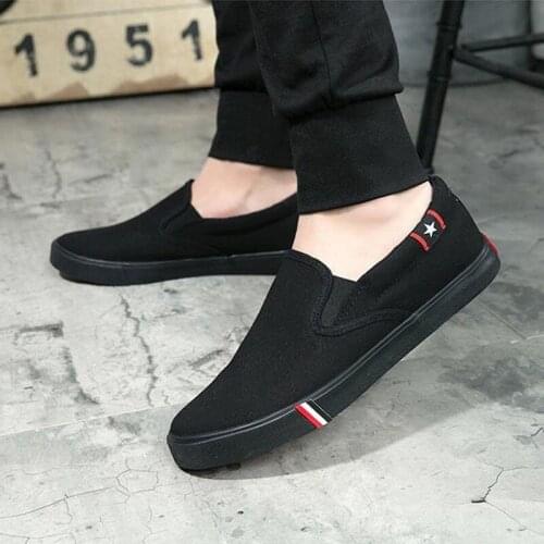 Mens Shoes Plus Size 39-47 Casual Sneakers White Canvas Shoes Boys Sport Sneakers Comfortable Men Loafers White Black Shoes