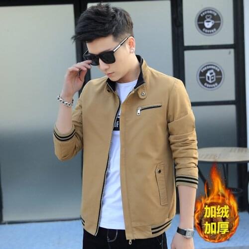 Mens 2020 Autumn and Winter New Trend Spring and Autumn Tooling Plus Velvet Denim Jacket Top