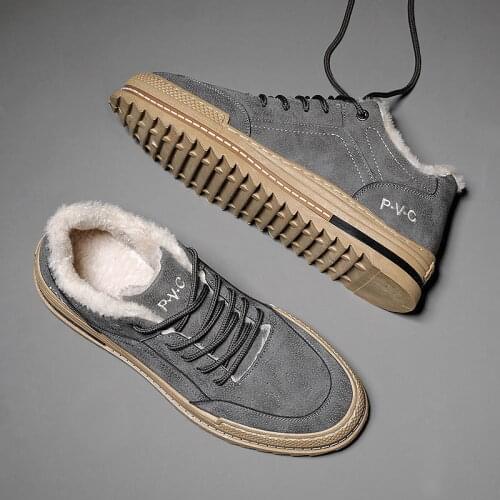 Boots Men Plus Velvet Short Boots Mens Shoes Tooling Boots All-match Men Winter Cotton Boots Men Boots Trend Mens Bootsd