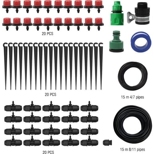 30m Potted Automatic Watering Device Garden Irrigation Watering Spray Set Nozzle Adjustable Water Volume Gardening Supplies