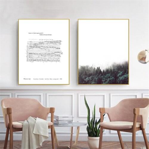 Letters Mountain Wall Art Print Wave Painting Poster Landscape Canvas Pictures for Home Decoration Nordic Poster Wall Decor