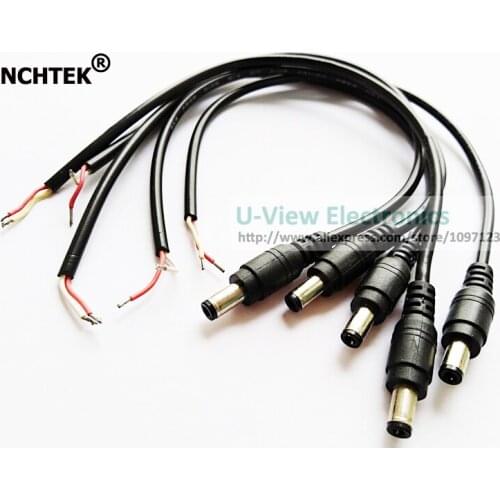 NCHTEK DC 5.5x2.5MM Power Tip Plug Jack Connector Male Socket CCTV Cord Cable About 30CM/Free DHL Shipping/300PCS