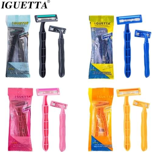 Mens Four-Color Manual Razor Face Safety Beard Razor Double-Layer Stainless Steel Blade Shaver New Ladies Hair Removal Knife