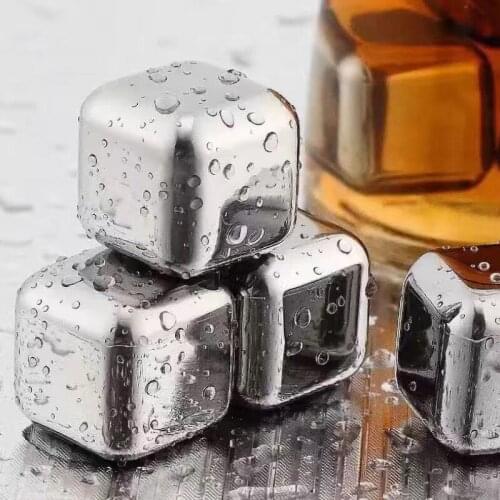 Stainless Steel Ice Cube Wine Whiskey Beer Cooler Stones Glacier Rock Beer Freezer Chillers Drink Cooler LX8830